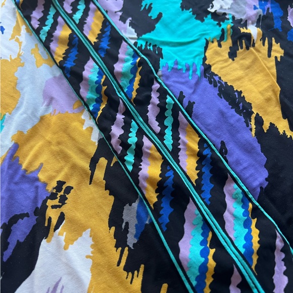 ☎️ BCBG MAX AZRIA Multicolor Watercolor Paint Splatter Adjustable Sleeve Dress - Picture 6 of 9